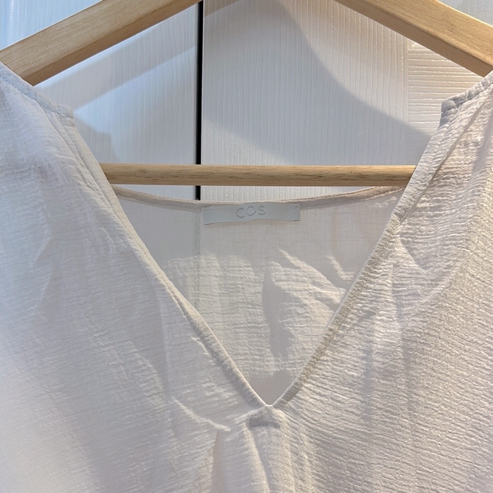 COS Swim Coverup Elegant Sheer White Kaftan Dress - Picture 3 of 7